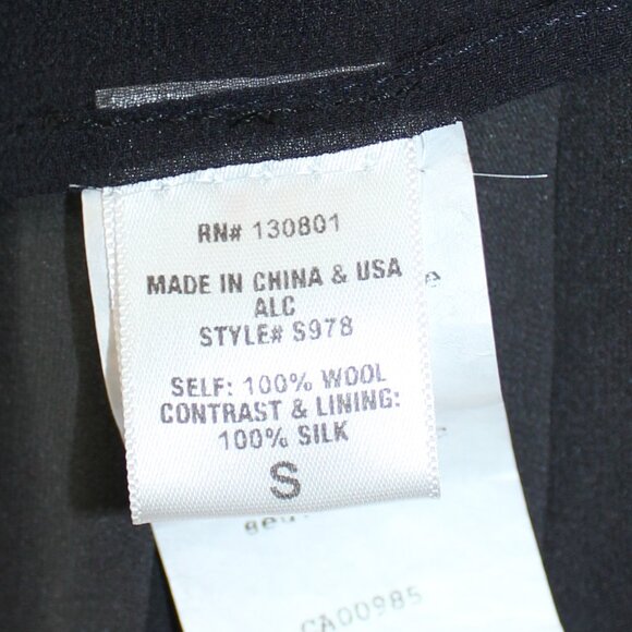 A.L.C. Women Cardigan Ribbed Wool Silk Knit Button Shawl Collar Zip size Small - Picture 6 of 9